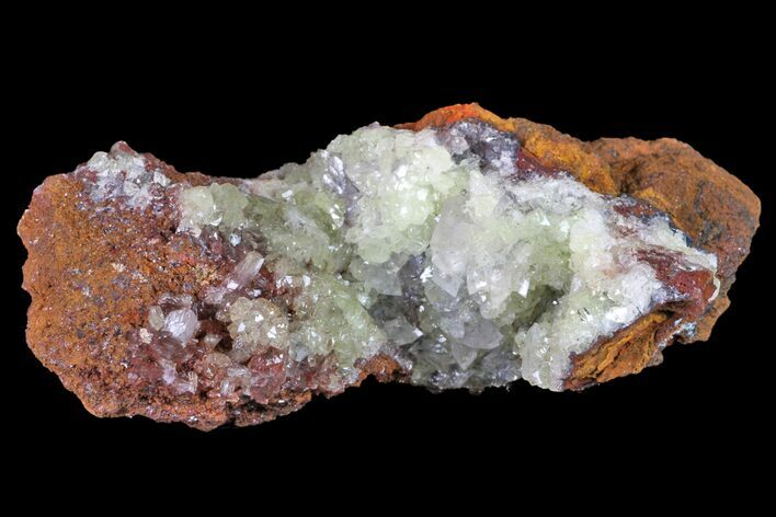 Gemmy, Adamite Crystals With Calcite - Ojuela Mine, Mexico #155306